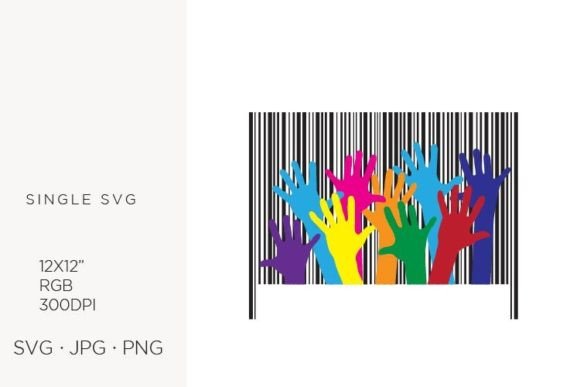 Barcode, Colorful Hands, Vector: Playful Icons & Graphics for Local Brands