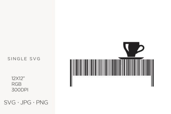 Barcode, Cup of Coffee, Vector Graphics & Icons
