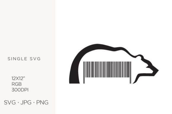Barcode, Polar Bear, Vector