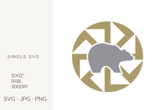 Bear with Slavic Sun Symbol: Editorial Icons & Graphics