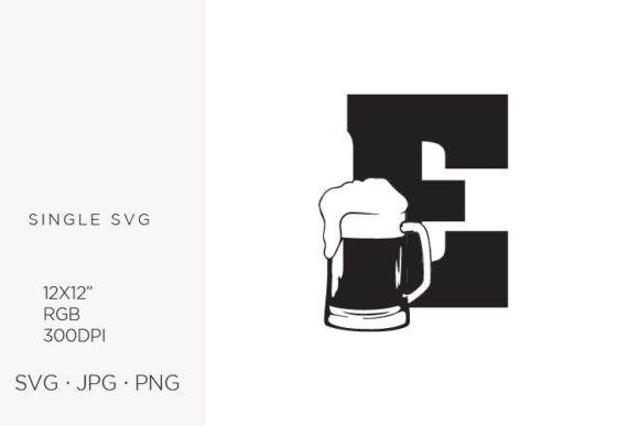 Big Glass of Beer, Letter E Graphics & Icons