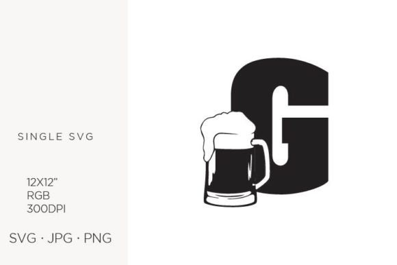 Big Glass of Beer, Letter G — Icons & Graphics