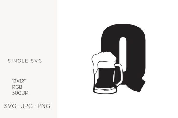 Big Glass of Beer, Letter Q Graphics & Icons