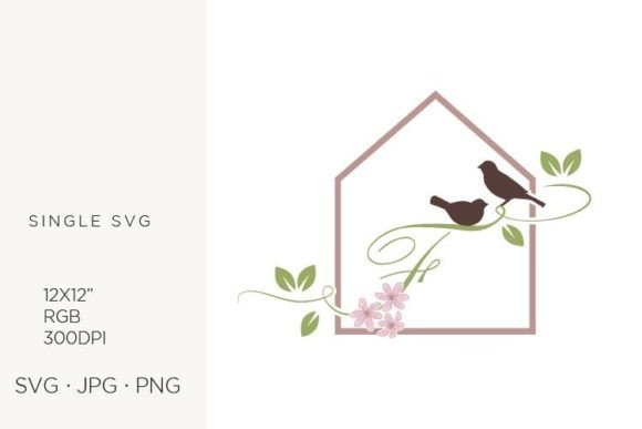 Birds Floral House, Letter F: Icons & Graphics