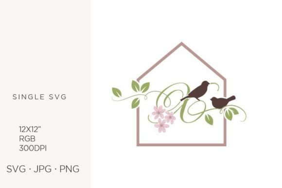 Birds Floral House, Letter X: Icons & Graphics Review