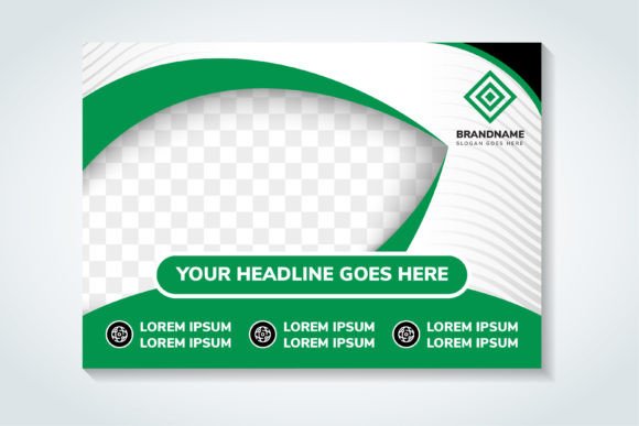 Green Curve Horizontal Banner: Graphics & Print Templates