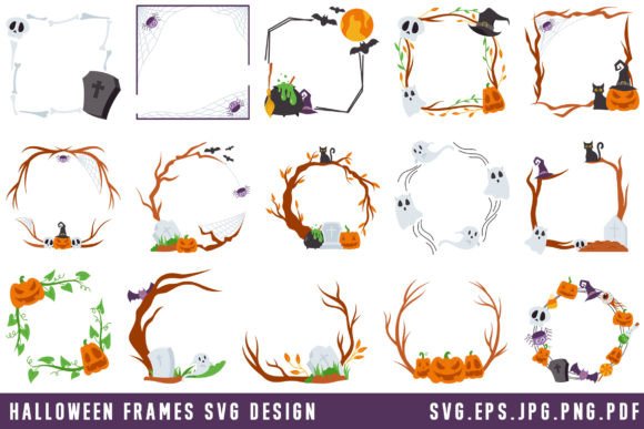 Halloween Frames Bundle: Graphics for Crafts & Content
