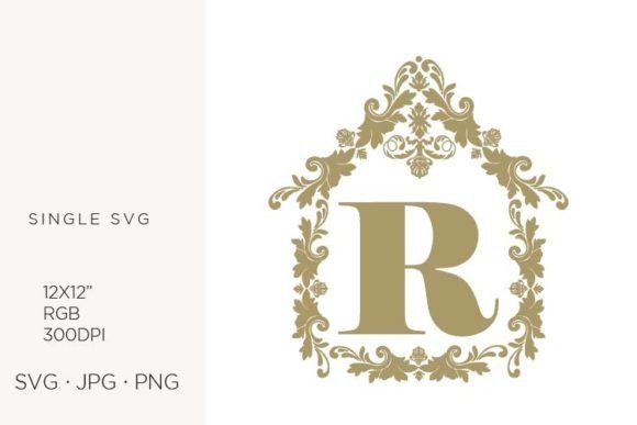 House Like Ornamental Emblem, Letter R: Icons & Graphics