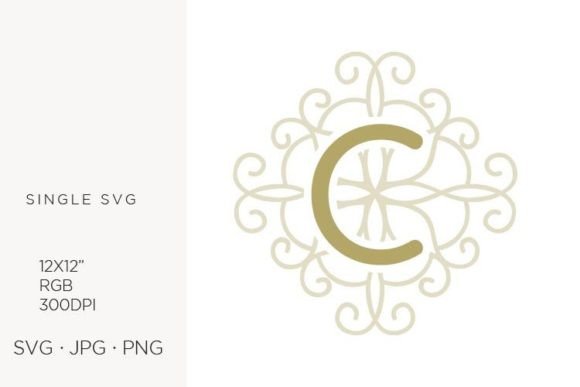 Letter C, Swirl Ornamental Monogram: Graphics & Icons