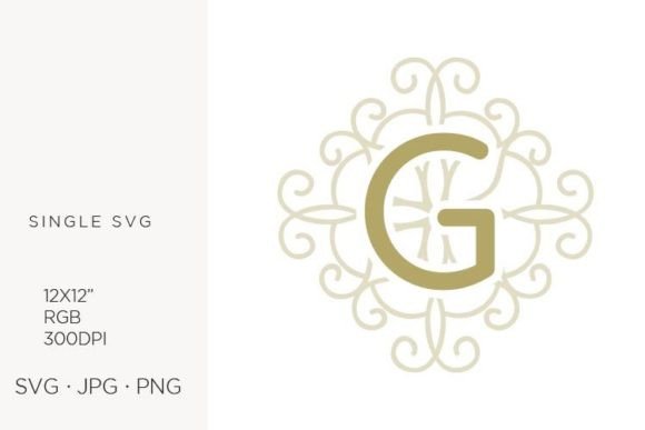 Letter G, Swirl Ornamental Monogram