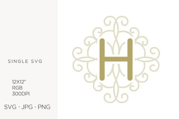 Letter H, Swirl Ornamental Monogram: Graphics & Icons for Handmade Crafters