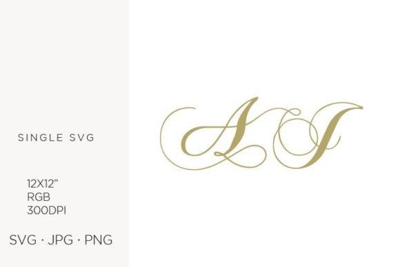 Monogram, Letter A and Letter J Graphics & Icons