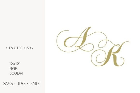 Monogram, Letter A and Letter K Graphics & Icons