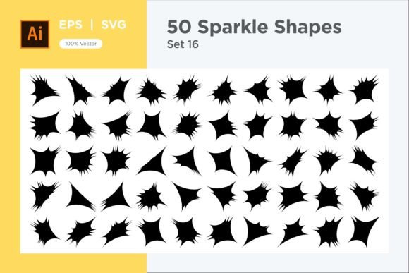 Sparkle Shape Symbol Sign V1-50-16 Graphics