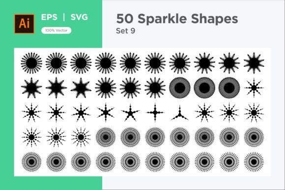Sparkle Shape Symbol Sign V3-50 -9 Graphics