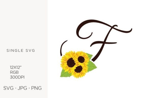Sunflowers Letter F Graphics & Icons