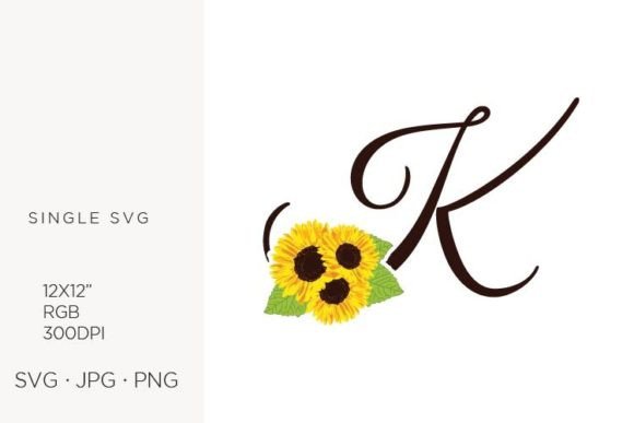 Sunflowers Letter K Graphics & Icons